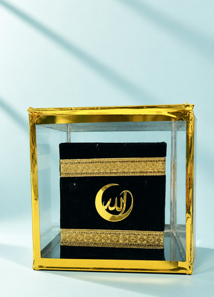 تندیس دکوراتیو خانه کعبه سرمیزی (با قاب طلایی)