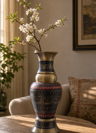 گلدان تزئینی آنتیک طرح حکاکی شده (لوکس و سنتی)