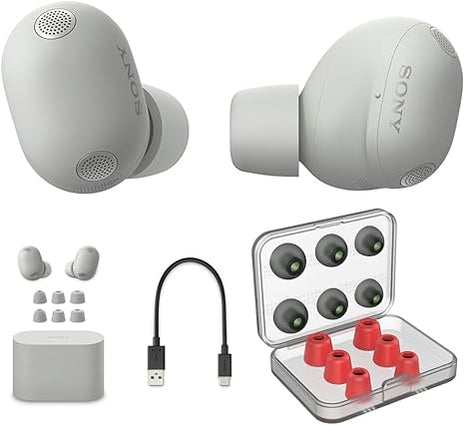Sony WF-1000XM6 The Best Truly Wireless Noise Cancelling Earbuds (2026 Model), Bluetooth in-Ear Headphones Studio-Quality Sound Up to 24hr Battery, Black Bundle w/Deco Essentials 6 Pairs Earbud Tips
