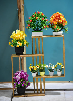 گلدان چوبی قفسچه گل