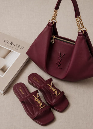 ست کیف و صندل (چپلی) زنانه طرح YSL