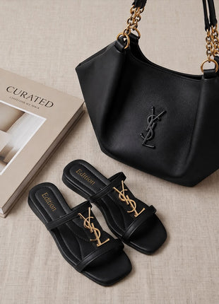 ست کیف و صندل (چپلی) زنانه طرح YSL